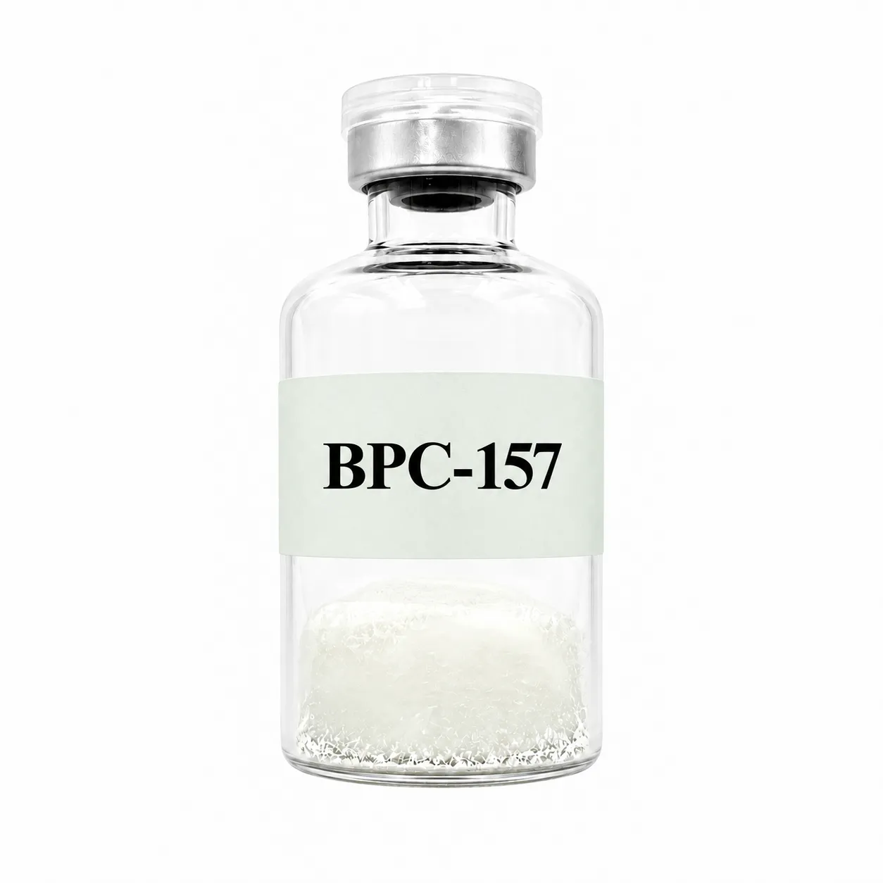 白底居中的 BPC-157 透明药瓶